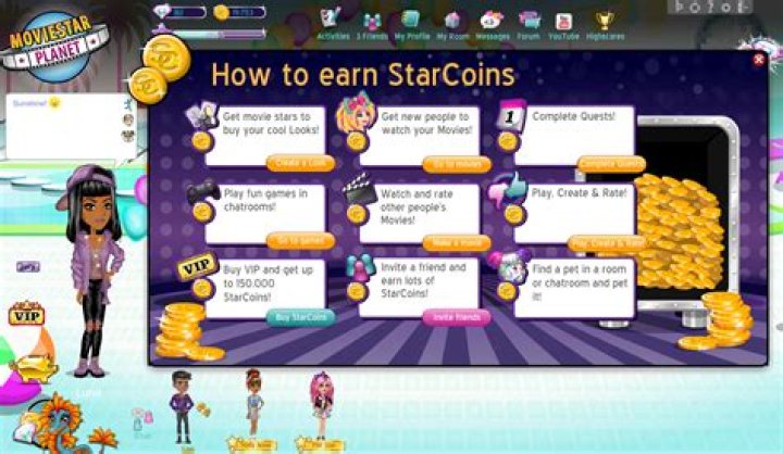 How do you get more starcoins on MovieStarPlanet?