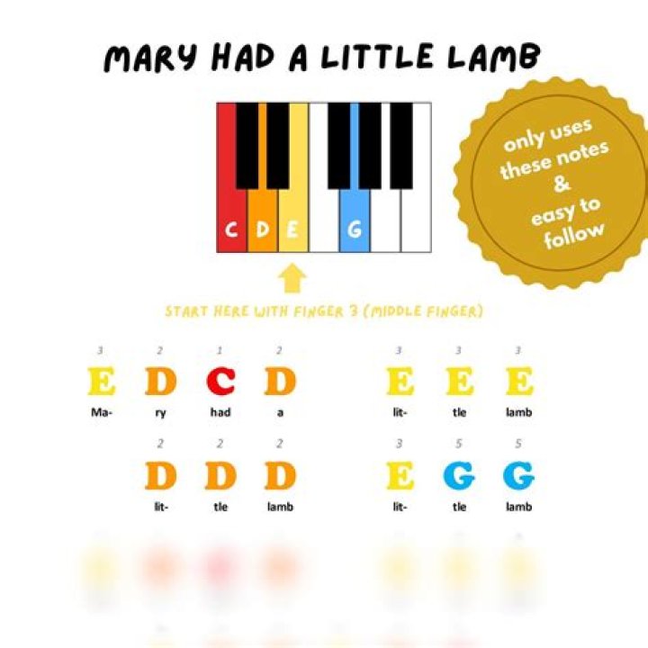 How do you play Mary Had a Little Lamb on piano notes?