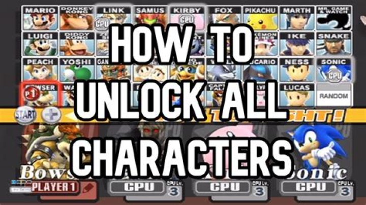 How do you unlock all of the Super Smash Bros Brawl characters?