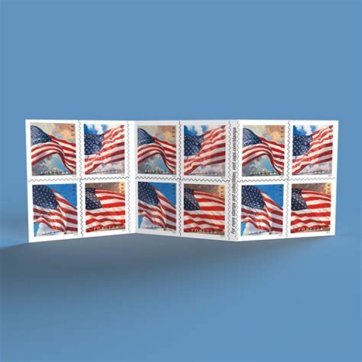 How much does an American flag stamp weigh?