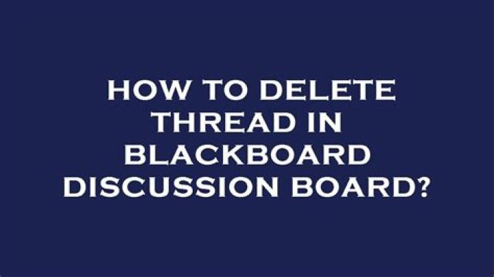 【How-to】How to delete thread on blackboard