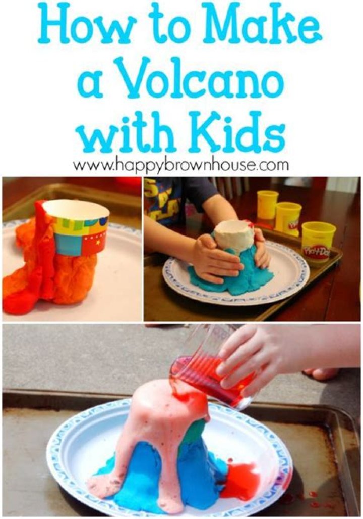 How to make a volcano eruption for kids?