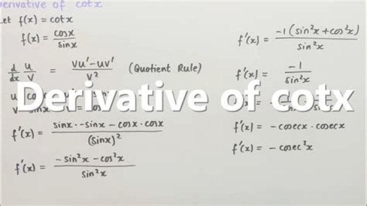 【How-to】What is the derivative of cothx