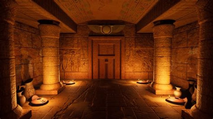 What are some things you might find inside an Egyptian temple?