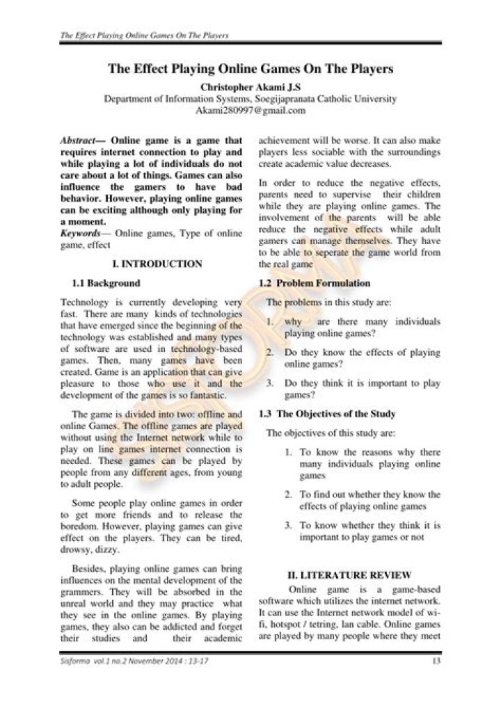 What are the effect of playing online games?