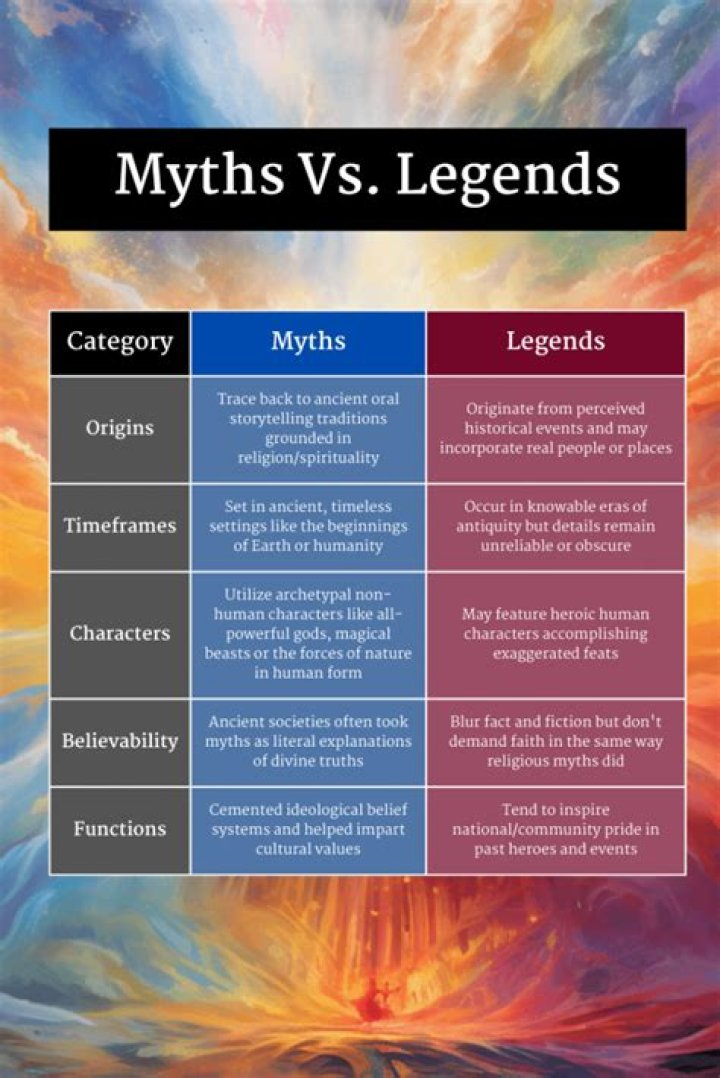 What are the meanings of myths and legends?