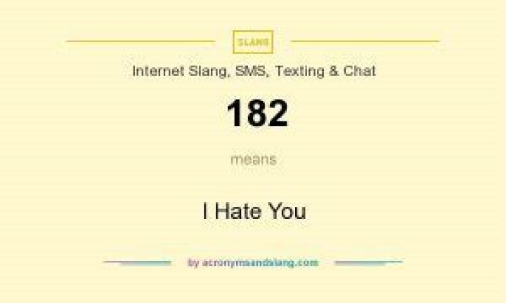 What does 182 mean in texting?