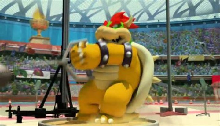 What is Mario saying when he throws Bowser?
