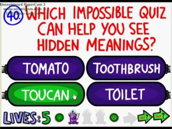 What is the answer to impossible quiz 2 Number 9?