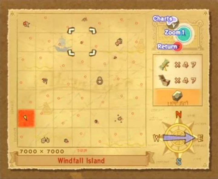 Where do you find the sea chart in Zelda?